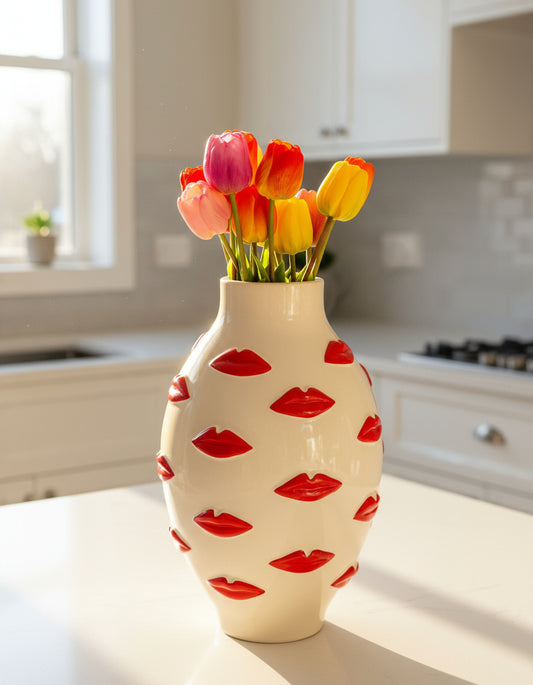 Multi Red Lips Vase