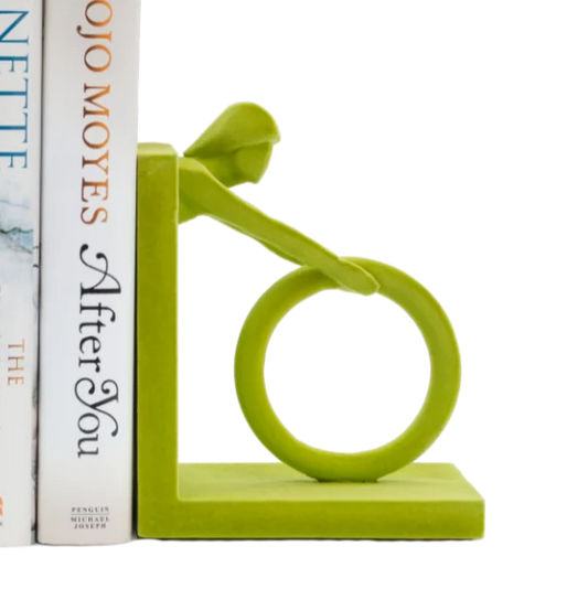 Green Cyclist Bookends