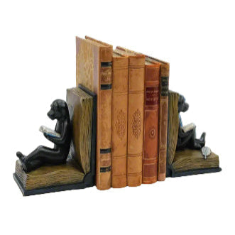 Dog Reading Bookends