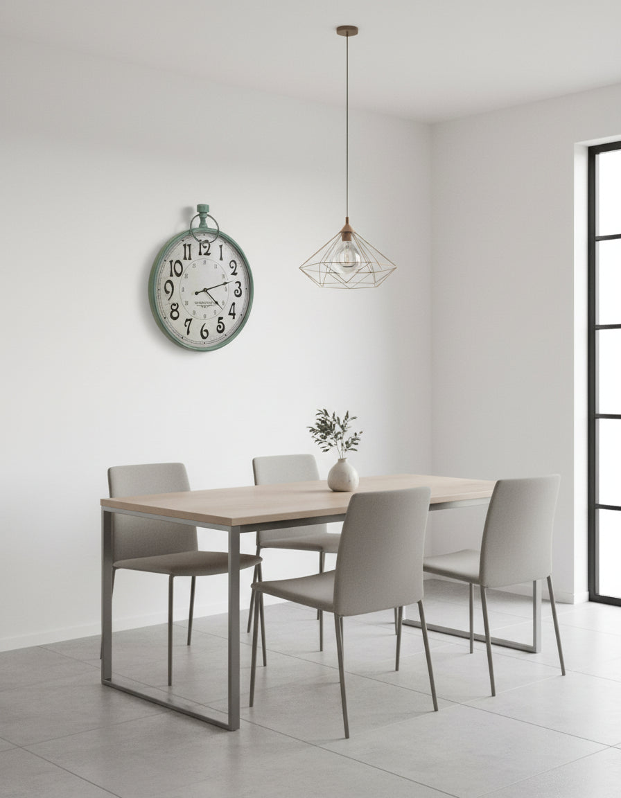 Metal Framed Stopwatch Wall Clock