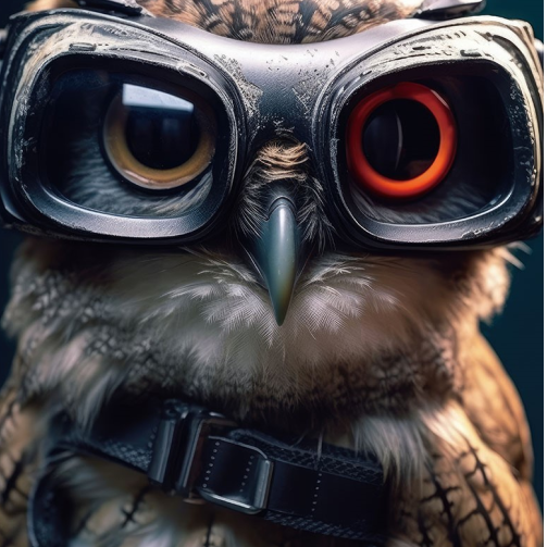 Owl Glass Wall Art - H90 x W60 cm