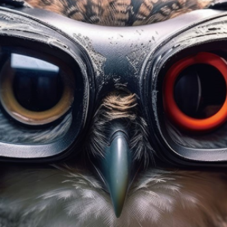 Owl Glass Wall Art - H90 x W60 cm
