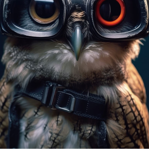 Owl Glass Wall Art - H90 x W60 cm