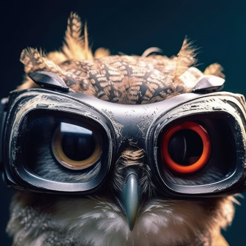 Owl Glass Wall Art - H90 x W60 cm