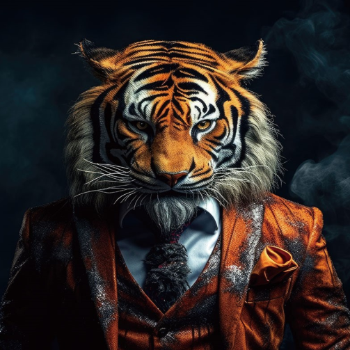Tiger Glass Wall Art - H90 x W60 cm