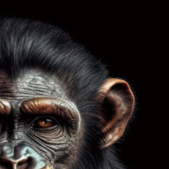 Monkey Glass Wall Art - H90 x W60 cm