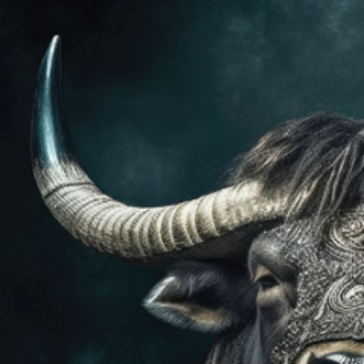 Bull Glass Wall Art - H90 x W60 cm