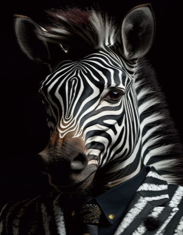 Zebra Glass Wall Art - H90 x W60 cm