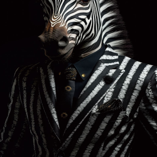 Zebra Glass Wall Art - H90 x W60 cm