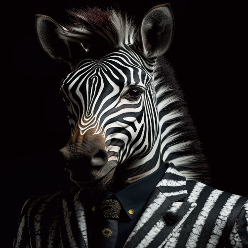 Zebra Glass Wall Art - H90 x W60 cm