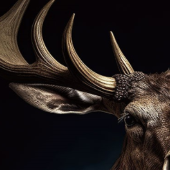 Stag Glass Wall Art - H90 x W60 cm
