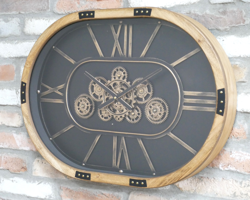 Oval Wall Cog Clock