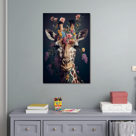 Giraffe Glass Wall Art - H90 x W60 cm