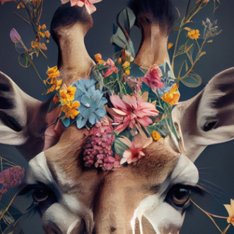 Giraffe Glass Wall Art - H90 x W60 cm