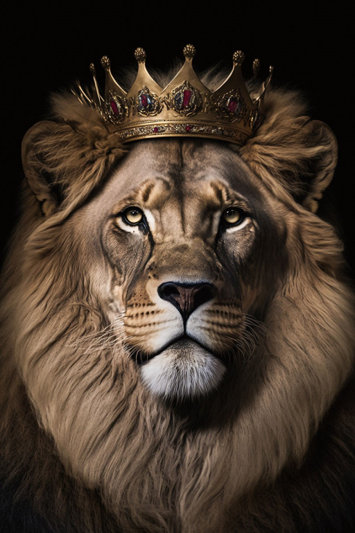 Lion Glass Wall Art - H90 x W60 cm