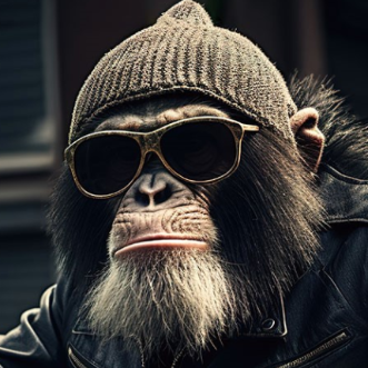 Monkey Glass Wall Art - H60 x W90 cm