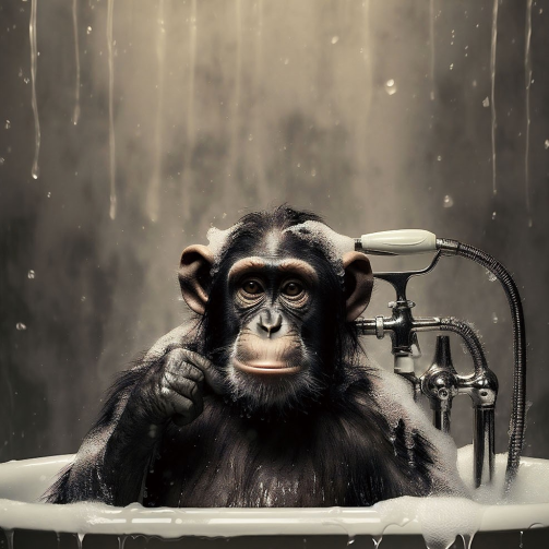 Chimpanzee Glass Wall Art – H60 x W40cm