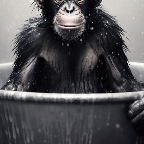 Chimpanzee Glass Wall Art – H60 x W40cm