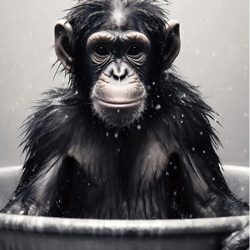 Chimpanzee Glass Wall Art – H60 x W40cm