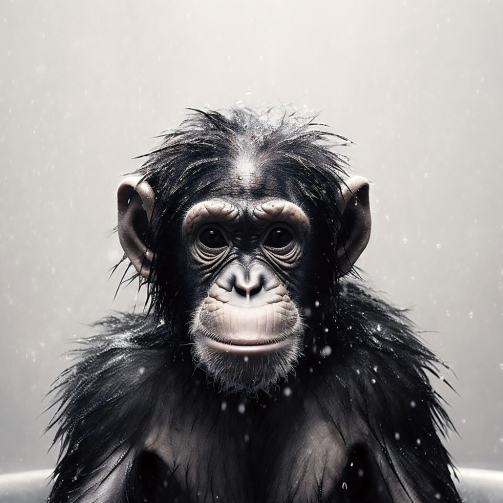 Chimpanzee Glass Wall Art – H60 x W40cm