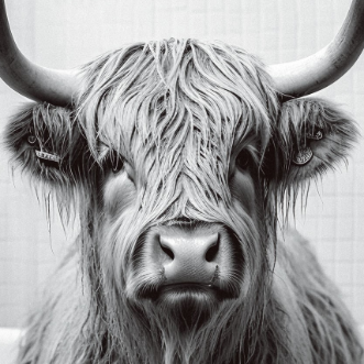 Cow in Bath Glass Wall Art - H30 x W30 cm