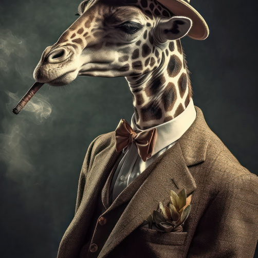 Giraffe Glass Wall Art - H90 x W60 cm
