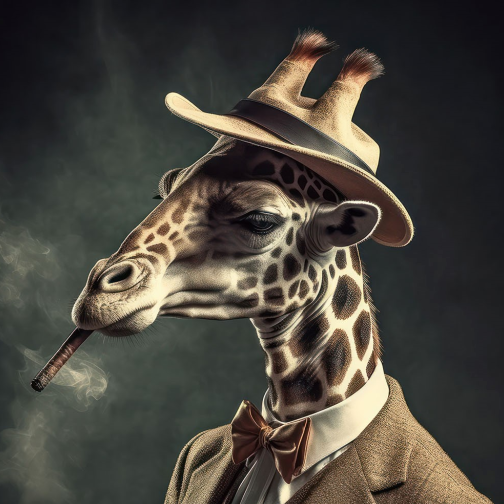 Giraffe Glass Wall Art - H90 x W60 cm