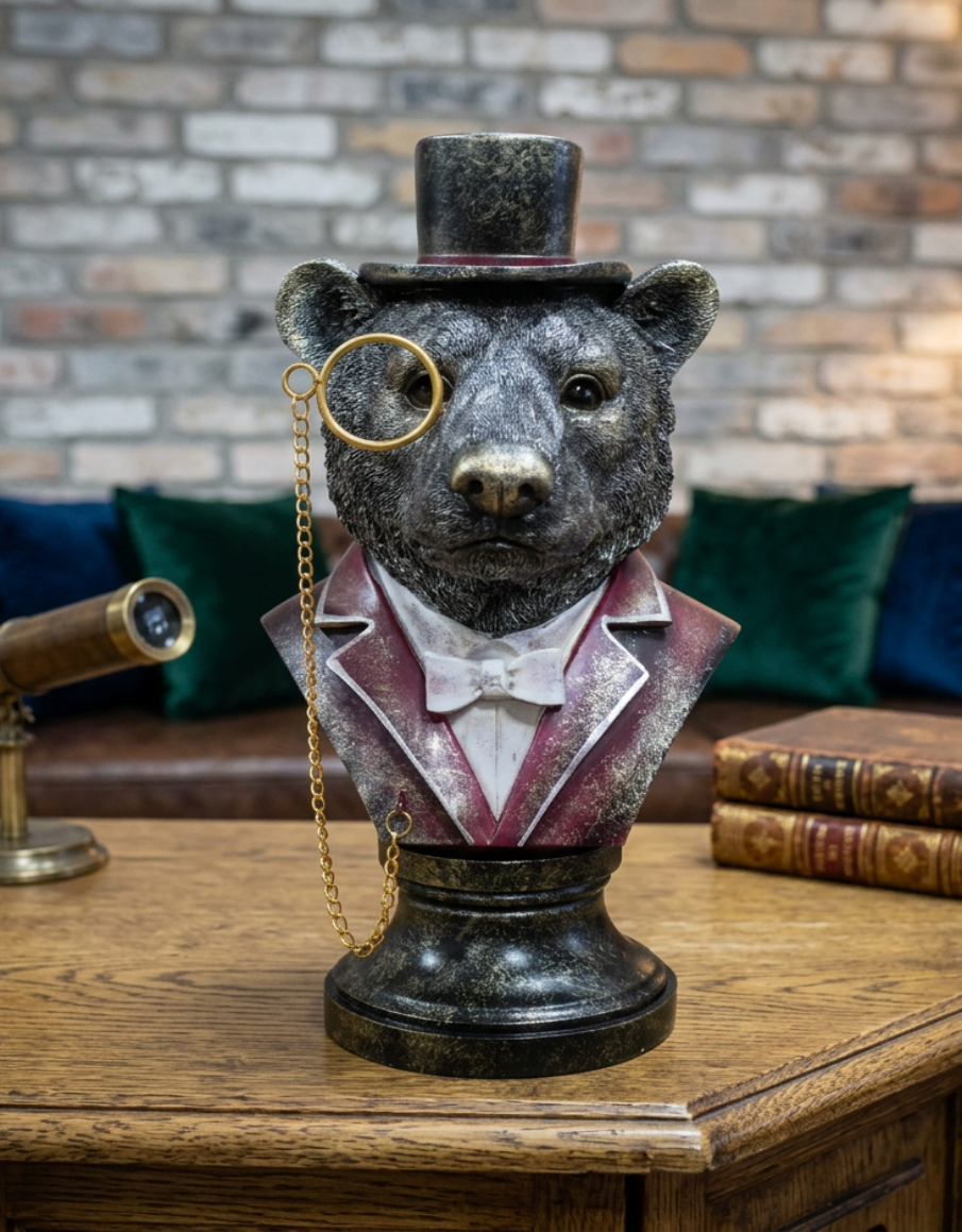 Monocle Bear Bust