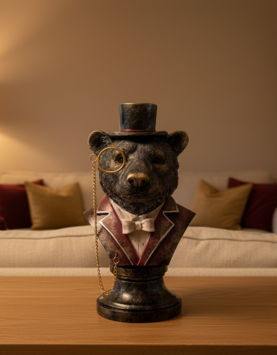Monocle Bear Bust