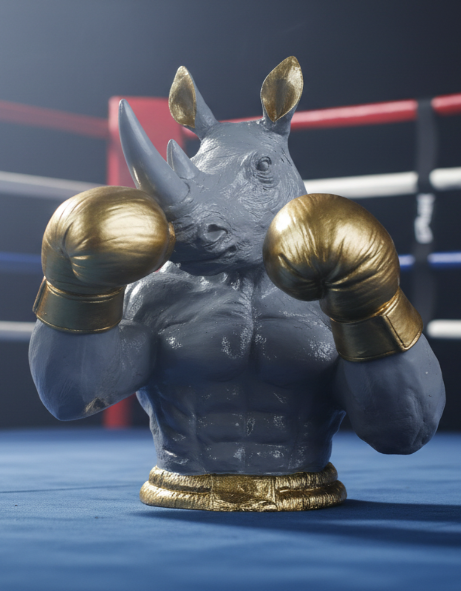 Rhino Boxer Bust