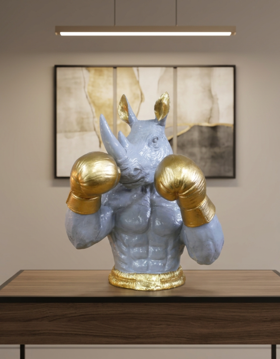 Rhino Boxer Bust