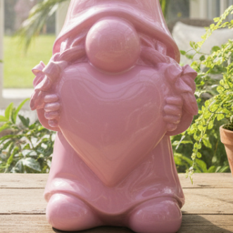 Girl Gnome holding a Heart