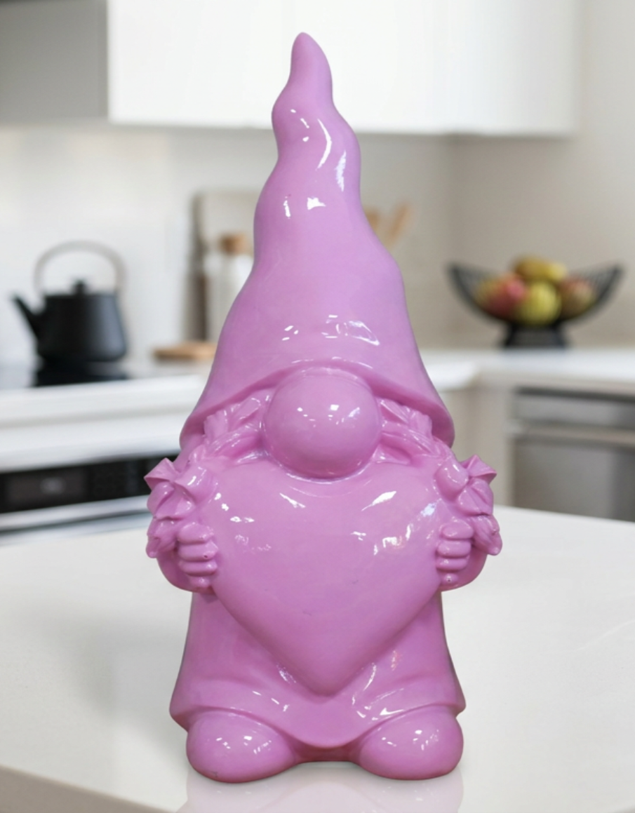Girl Gnome holding a Heart