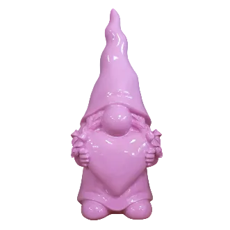 Girl Gnome holding a Heart