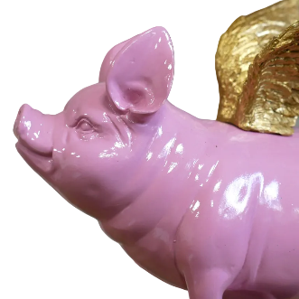 Flying Pink Pig Ornament