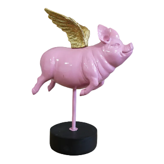 Flying Pink Pig Ornament
