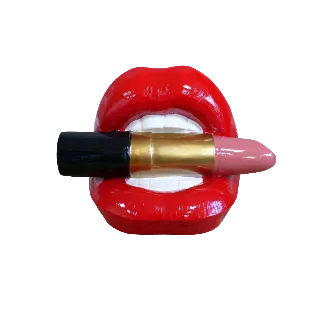 Red Lips with Lipstick Ornament