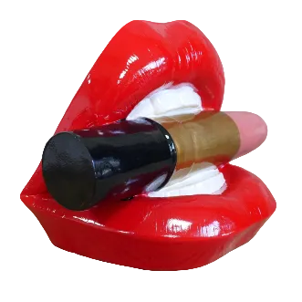 Red Lips with Lipstick Ornament