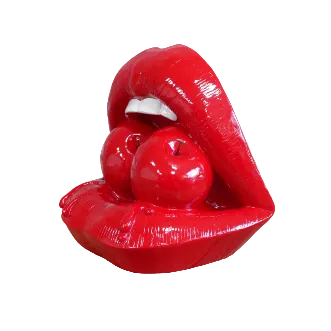 Red Lips with Cherries Ornament