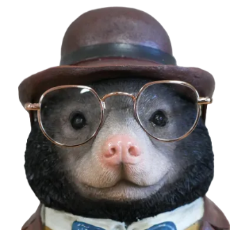 Dapper Mole in a Suit Bust