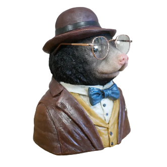Dapper Mole in a Suit Bust
