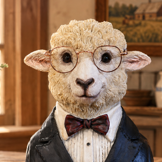 Dapper Sheep in a Suit Bust