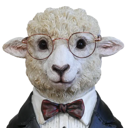 Dapper Sheep in a Suit Bust