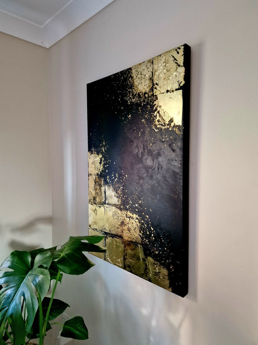 Golden Disintegration Canvas