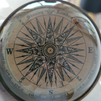 Antiqued Brass Magnified Table Clock