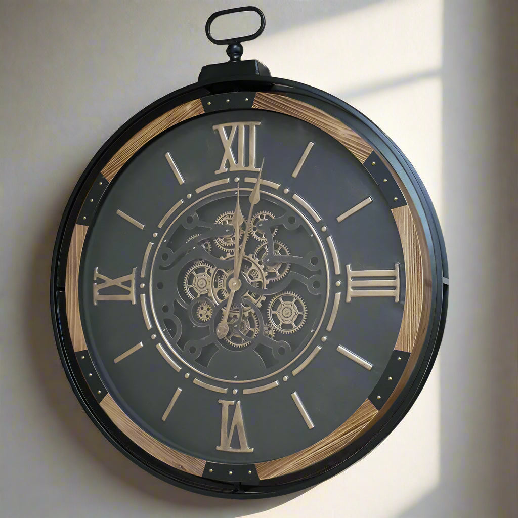 Large Round Wall Cog Clock