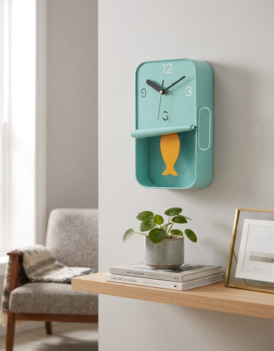 Sardine Tin Pendulum Wall Clock