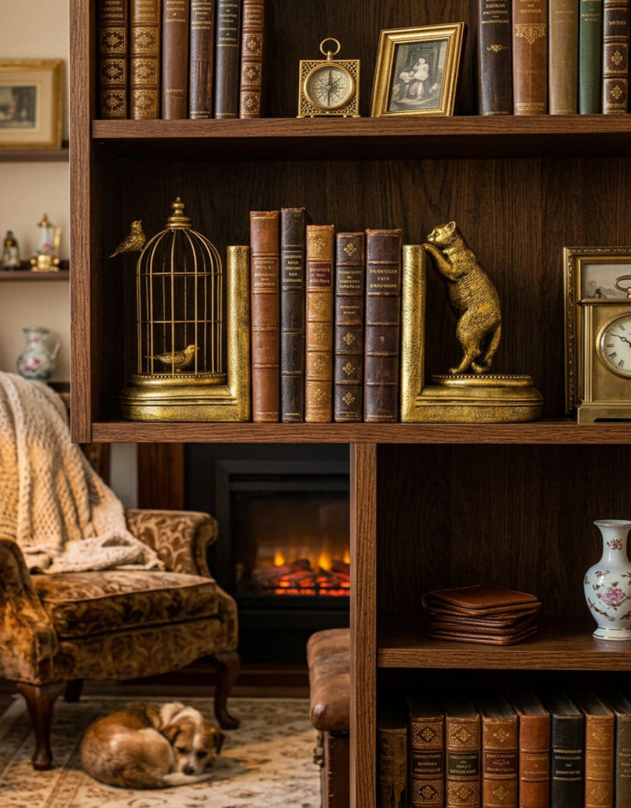 Curious Cat Bookends