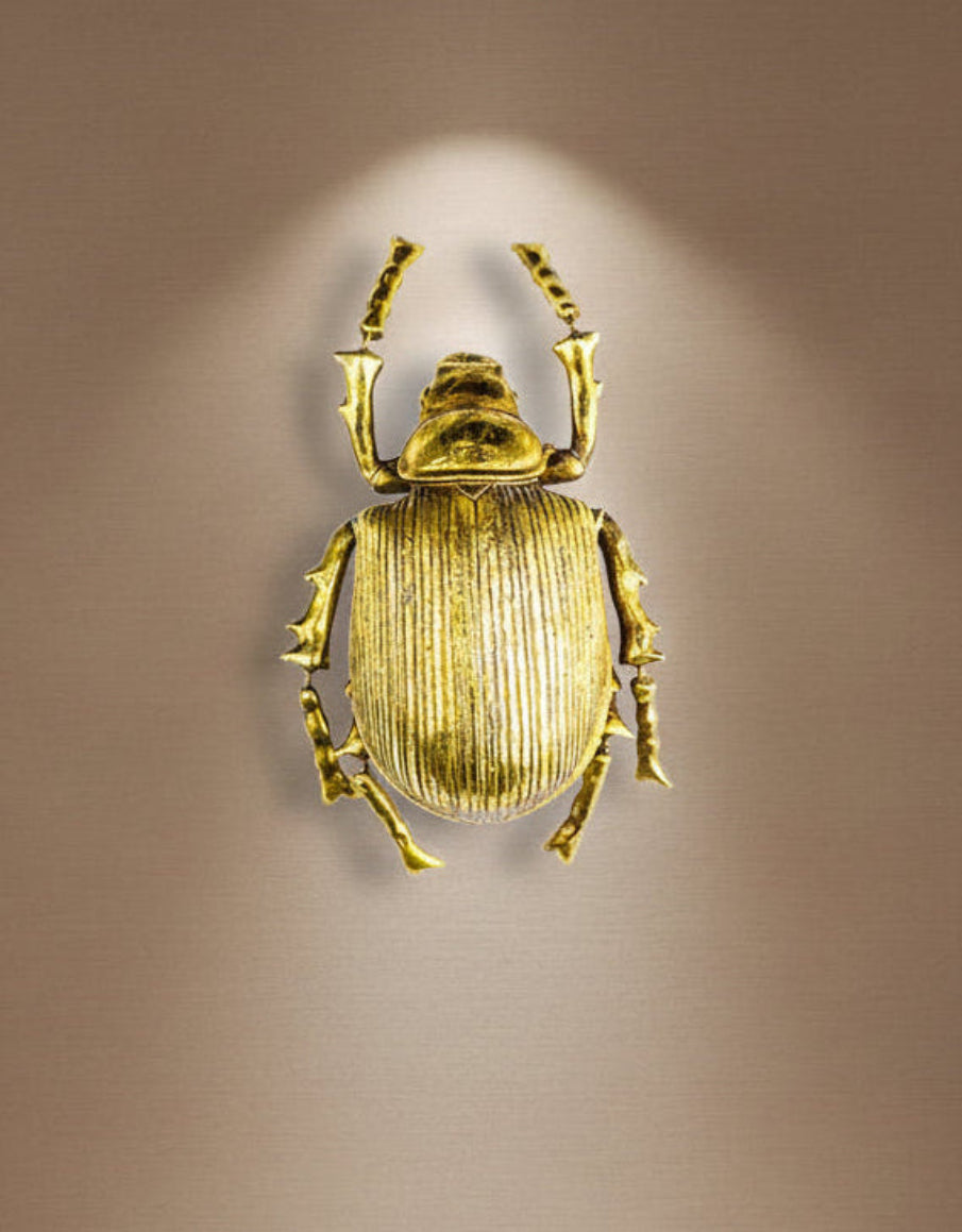 Antique Gold Beetle Wall Decor