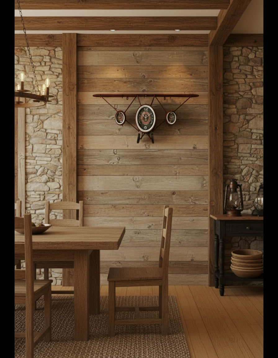 Vintage Style Aeroplane Clock